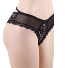 QUEEN LINGERIE - FLORAL LACE PANTIES S/M