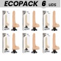 ECOPACK 6 UNITS - BASECOCK REALISTIC VIBRATOR 2-1 FLESH 18.5 CM -O- 4 CM