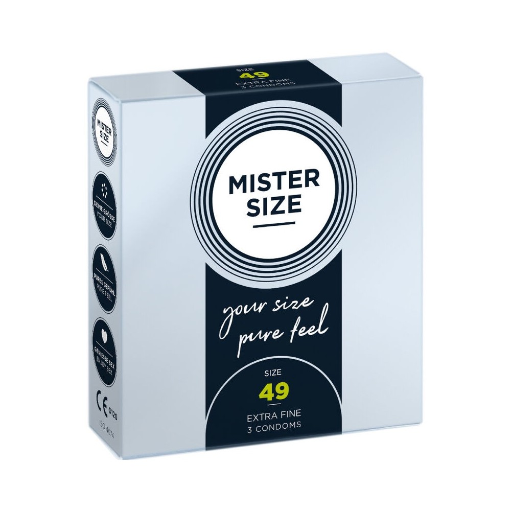 MISTER SIZE - PRÉSERVATIF TAILLE S 49 MM 3 UNITÉS