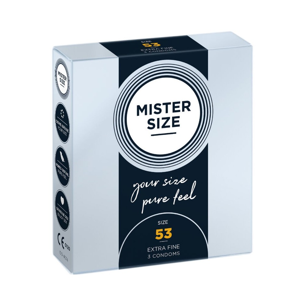 MISTER SIZE - CONDOM SIZE M 53 MM 3 UNITS