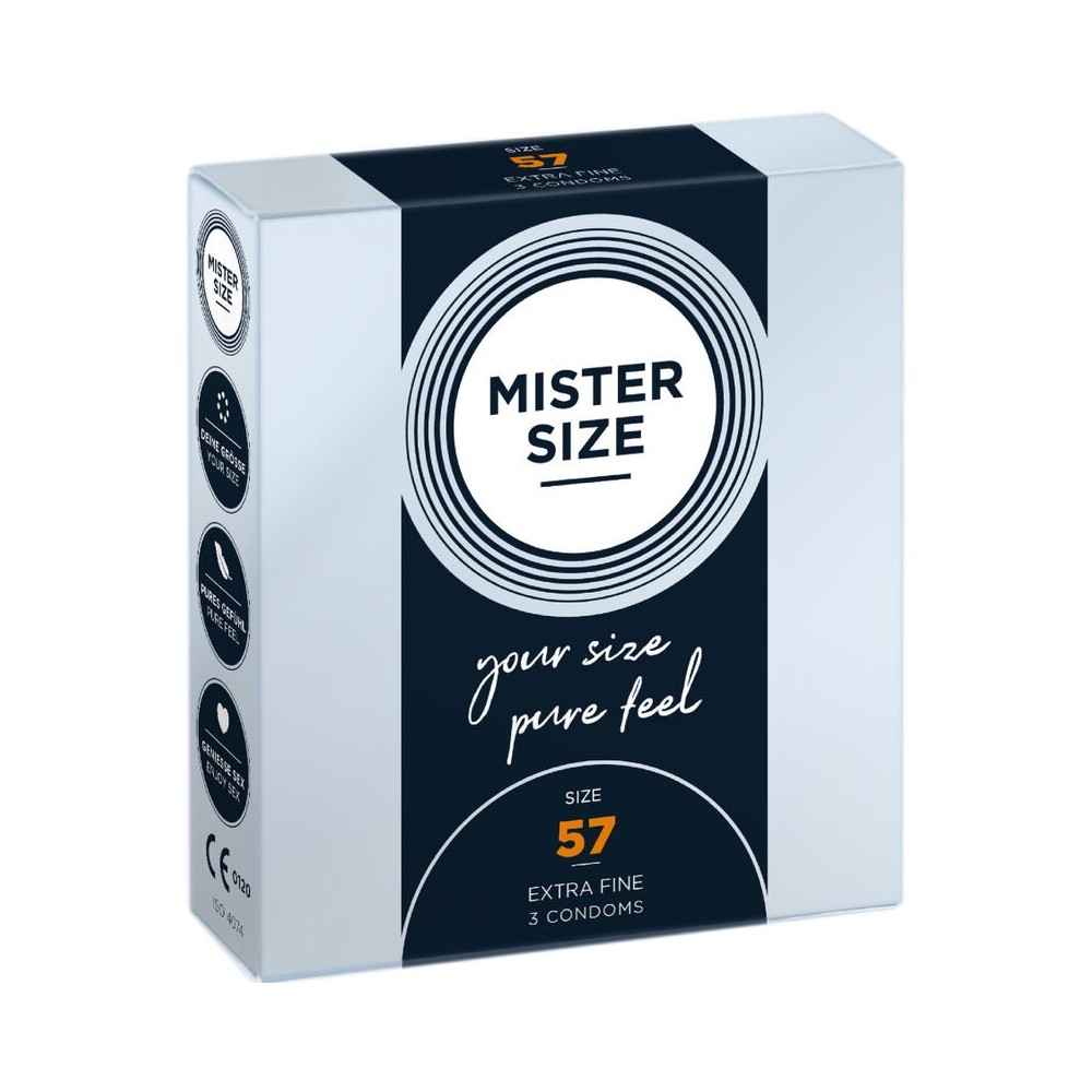 MISTER SIZE - PRÉSERVATIF TAILLE L 57 MM (3 UNITÉS)