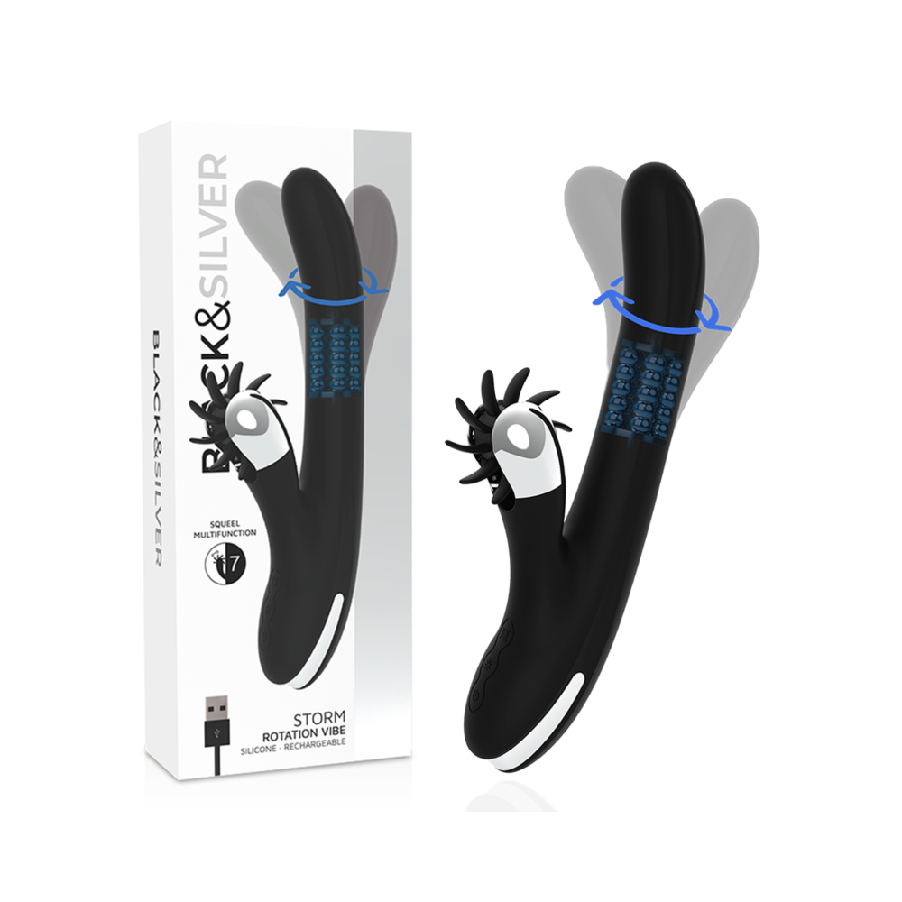 BLACK&SILVER - VIBE DE ROTAÇÃO DE TEMPESTADE DE COELHO