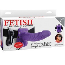 FETISH FANTASY SERIES - 7 HOLLOW STRAP-ON VIBRIEREND MIT BLLEN 17,8CM LILA