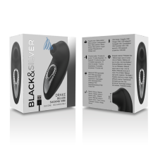 BLACK&SILVER - DRAKE DELUXE SUCKING VIBE SILICONE RECHARGEABLE NOIR