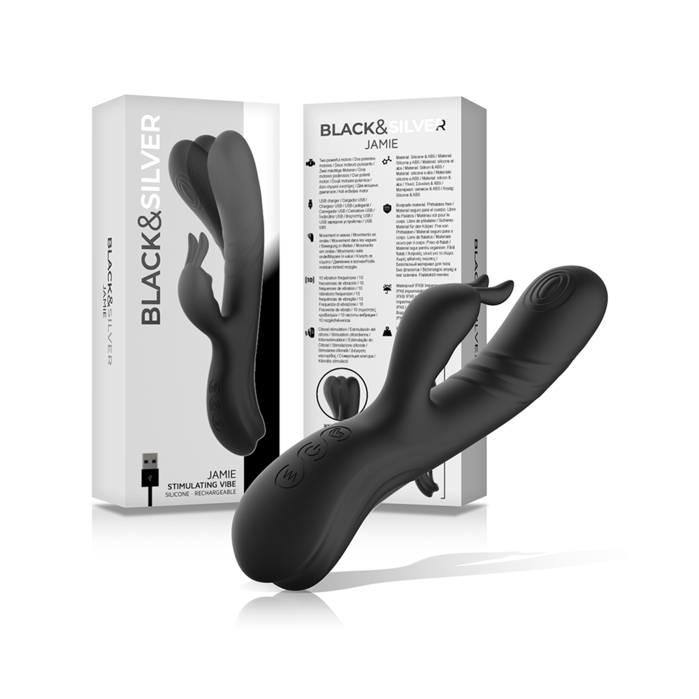 BLACK&SILVER - JAMIE VIBE ESTIMULANTE SILICONE RECARREGÁVEL PRETO
