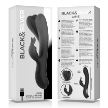 BLACK&SILVER - JAMIE STIMULANT VIBE SILICONE RECHARGEABLE NOIR