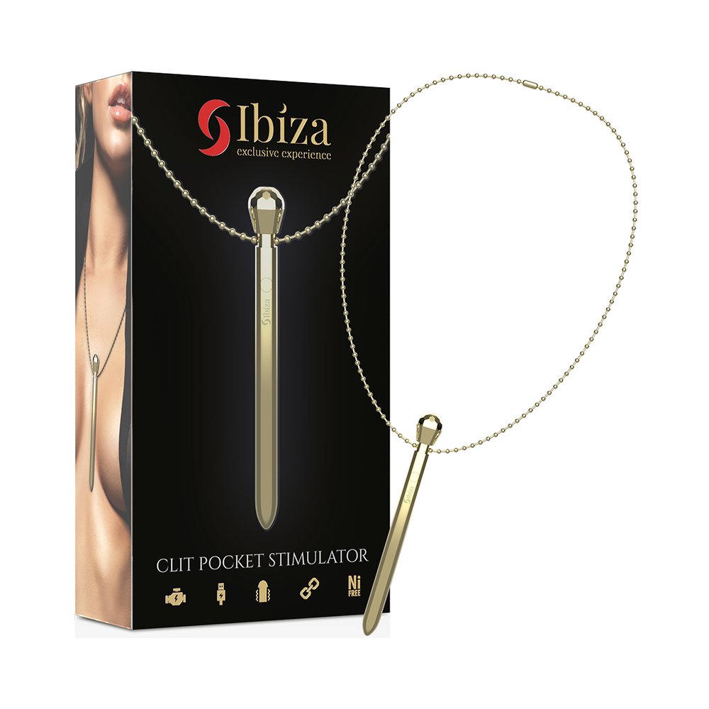 IBIZA - CLIT POCKET STIMULATOR HALSKETTE USB-LADEGERT 12 VIBRATIONSMODI GOLDEN 12,2 X 1,6