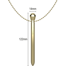 IBIZA - CLIT POCKET STIMULATOR NECKLACE USB CHARGER 12 VIBRATION MODES GOLDEN 12,2 X 1,4