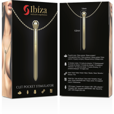 IBIZA - STIMULATEUR DE POCHE CLITO COLLIER CHARGEUR USB 12 MODES DE VIBRATION DORÉ 12,2 X 1,6