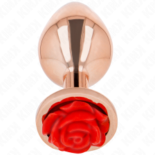 KINK - PINK GOLD ANAL PLUG WITH RED ROSE S