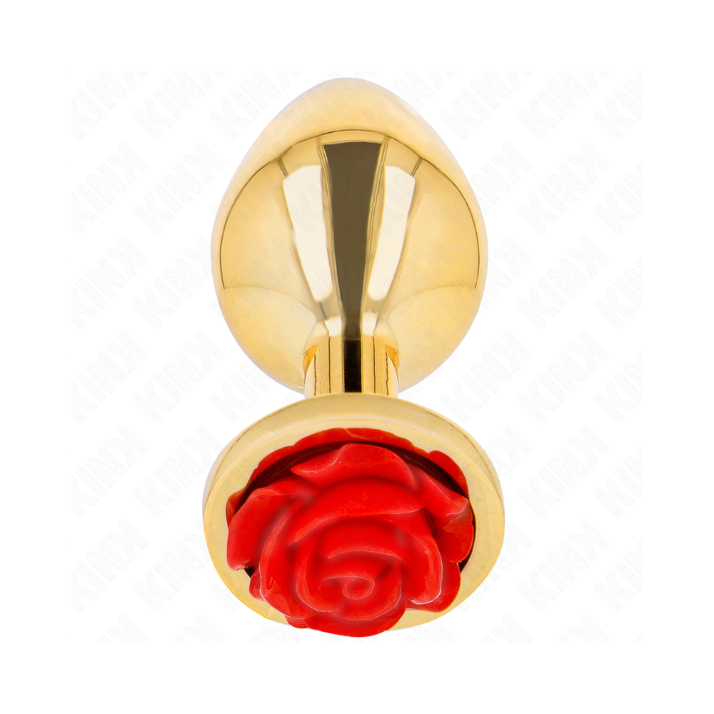 KINK - PLUG ANAL OURO ROSA VERMELHO TAMANHO M