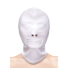 NS NOVELTIES - FETISH & FASHION CLOSED ZIPPERED MOUTH HOOD NYLON WHITE