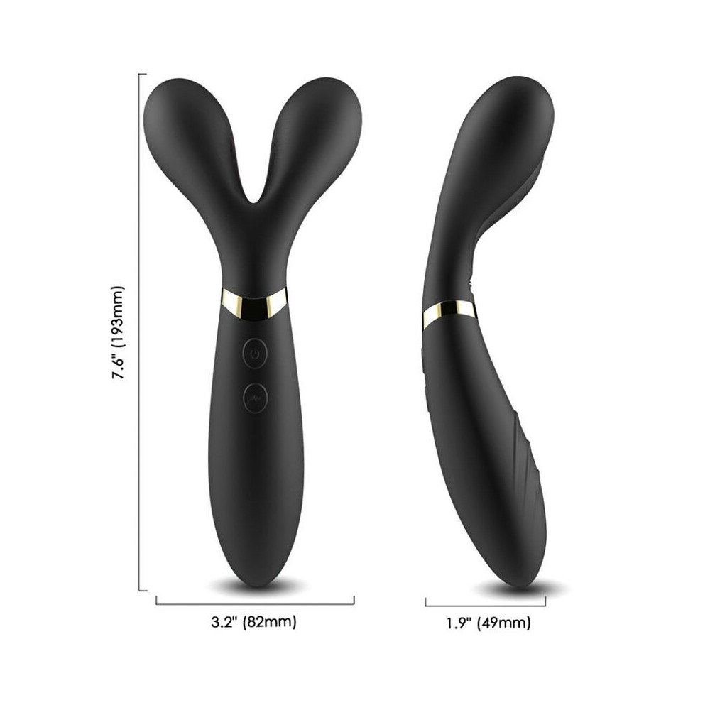 ARMONY - MASSAGGIATORE E VIBRATORE Y-WAND DOPPIA TESTA NERO