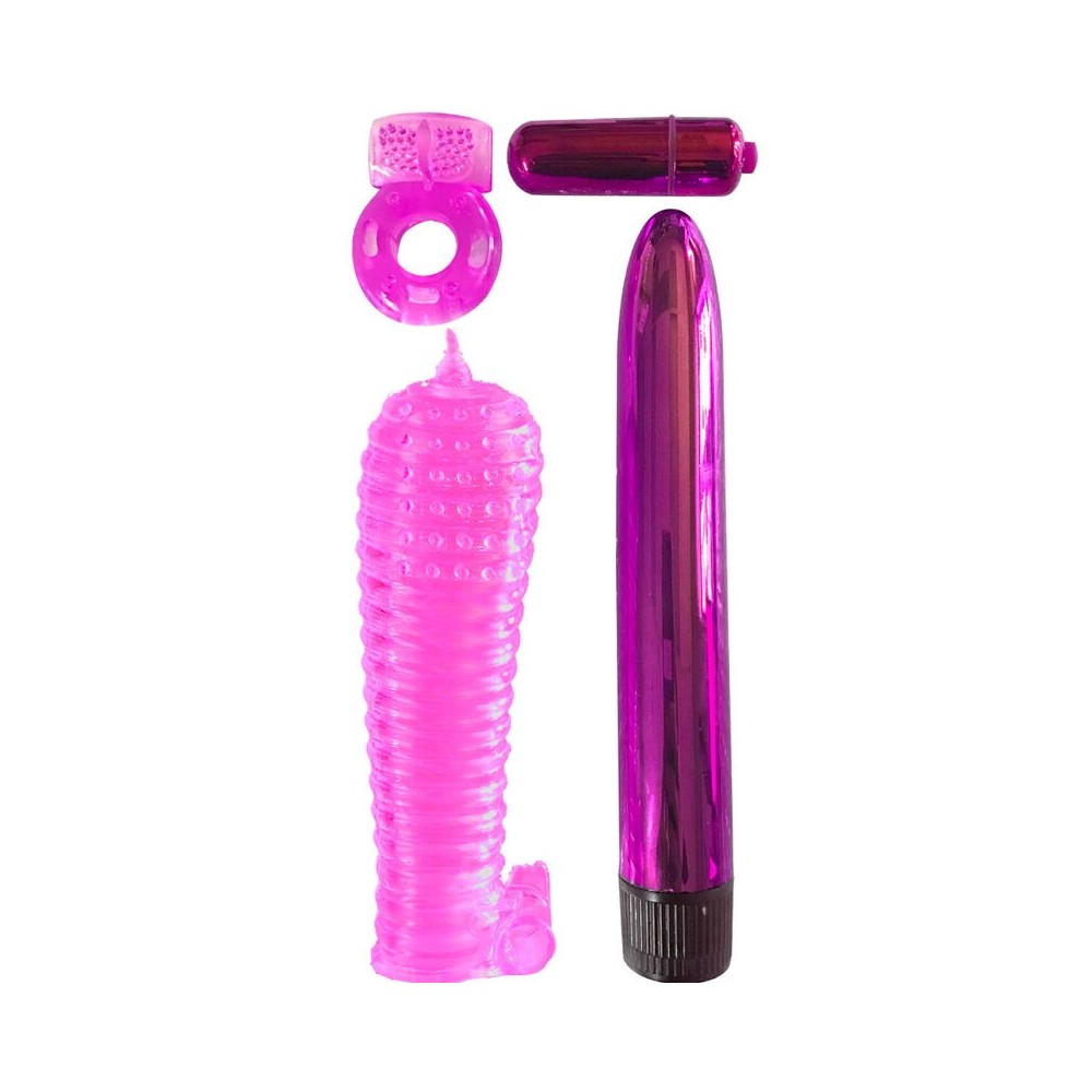 CLASSIX - KIT FOR COUPLES WITH RING, SHEATH AND BULLETS PINK