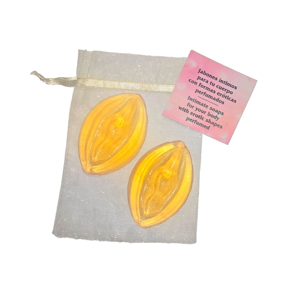 DIABLO PICANTE - 2 VAGINA SHAPED PERFUMED SOAPS YELLOW