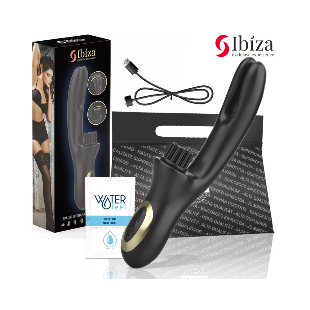 IBIZA - HI-TECH RABITT BRUSHING MULTI-CELL CLITORIAL AND DOUBLE WAVE VIBRATOR