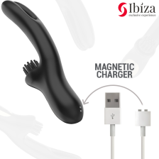 IBIZA - VIBRATORE CLITORIALE MULTICELLULARE E DOPPIA ONDA CON SPAZZOLA RABITT HI-TECH