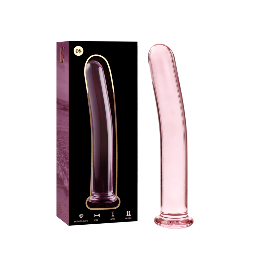 NEBULA SERIES BY IBIZA - MODELLO 8 DILDO IN VETRO BOROSILICATO ROSA 14.5 CM -O- 2 CM