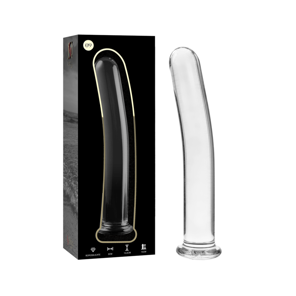 NEBULA SERIES BY IBIZA - MODELO 9 DILDO VIDRO BOROSILICADO TRANSPARENTE 15.5 CM -O- 2.5 CM