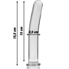 NEBULA SERIES BY IBIZA - MODEL 9 DILDO BOROSILICATE GLASS CLEAR 15.5 CM -O- 2.5 CM