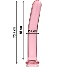 NEBULA SERIES BY IBIZA - MODÈLE 9 GODE EN VERRE BOROSILICATE ROSE 15.5 CM -O- 2.5 CM