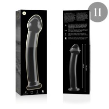 NEBULA SERIES BY IBIZA - MODELLO 11 DILDO IN VETRO BOROSILICATO TRASPARENTE 16 CM -O- 3 CM