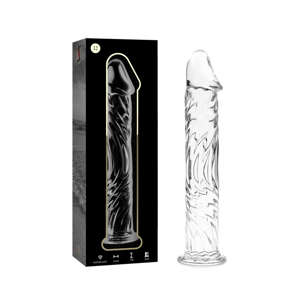 NEBULA SERIES BY IBIZA - MODELO 12 DILDO VIDRO BOROSILICADO TRANSPARENTE 17 CM -O- 3.5 CM