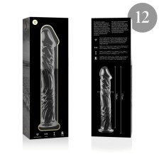 NEBULA SERIES BY IBIZA - MODELLO 12 DILDO IN VETRO BOROSILICATO TRASPARENTE 17 CM -O- 3.5 CM