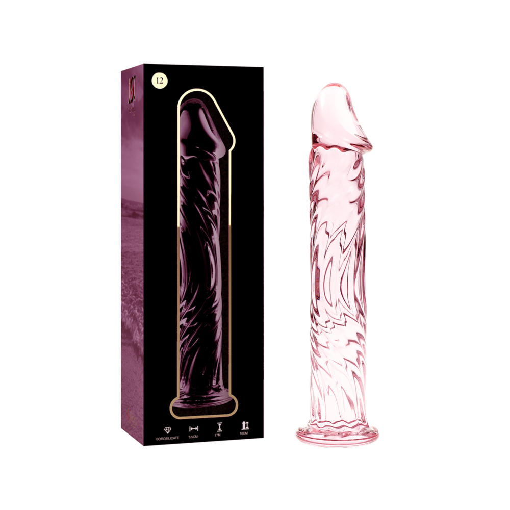 NEBULA SERIES BY IBIZA - MODELLO 12 DILDO IN VETRO BOROSILICATO ROSA 17 CM -O- 3.5 CM