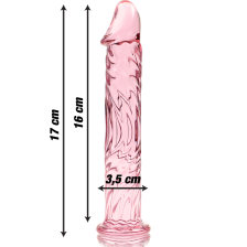 NEBULA SERIES BY IBIZA - MODELLO 12 DILDO IN VETRO BOROSILICATO ROSA 17 CM -O- 3.5 CM