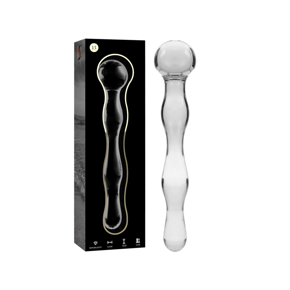NEBULA SERIES BY IBIZA - MODELO 13 DILDO VIDRO BOROSILICADO TRANSPARENTE 18 CM -O- 3.5 CM