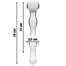 NEBULA SERIES BY IBIZA - MODEL 13 DILDO GLASS CLEAR 18 CM -O- 3.5 CM