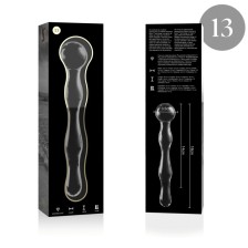 NEBULA SERIES BY IBIZA - MODEL 13 DILDO GLASS CLEAR 18 CM -O- 3.5 CM