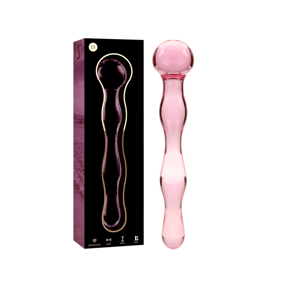 NEBULA SERIES BY IBIZA - MODELLO 13 DILDO IN VETRO BOROSILICATO ROSA 18 CM -O- 3.5 CM