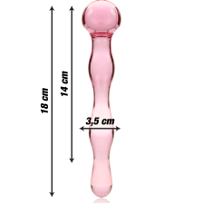 NEBULA SERIES BY IBIZA - MODELLO 13 DILDO IN VETRO BOROSILICATO ROSA 18 CM -O- 3.5 CM