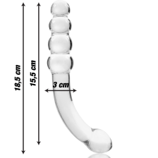NEBULA SERIES BY IBIZA - MODEL 14 DILDO GLASS CLEAR 18.5 CM -O- 3 CM