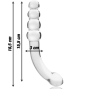 NEBULA SERIES BY IBIZA - MODELLO 14 DILDO IN VETRO BOROSILICATO TRASPARENTE 18.5 CM -O- 3 CM