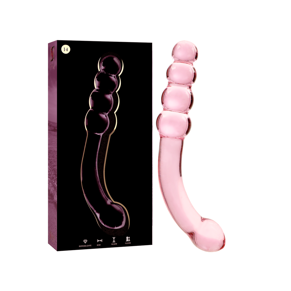 NEBULA SERIES BY IBIZA - MODELLO 14 DILDO IN VETRO BOROSILICATO ROSA 18.5 CM -O- 3 CM