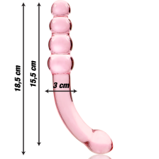 NEBULA SERIES BY IBIZA - MODEL 14 DILDO GLASS PINK 18.5 CM -O- 3 CM