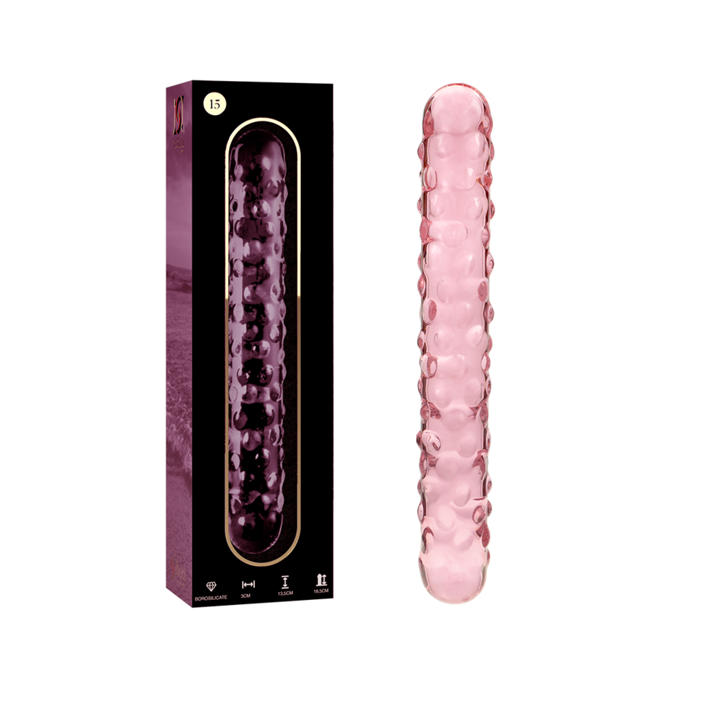 NEBULA SERIES BY IBIZA - MODEL 15 DILDO BOROSILICATE GLASS PINK 18.5 CM -O- 3 CM