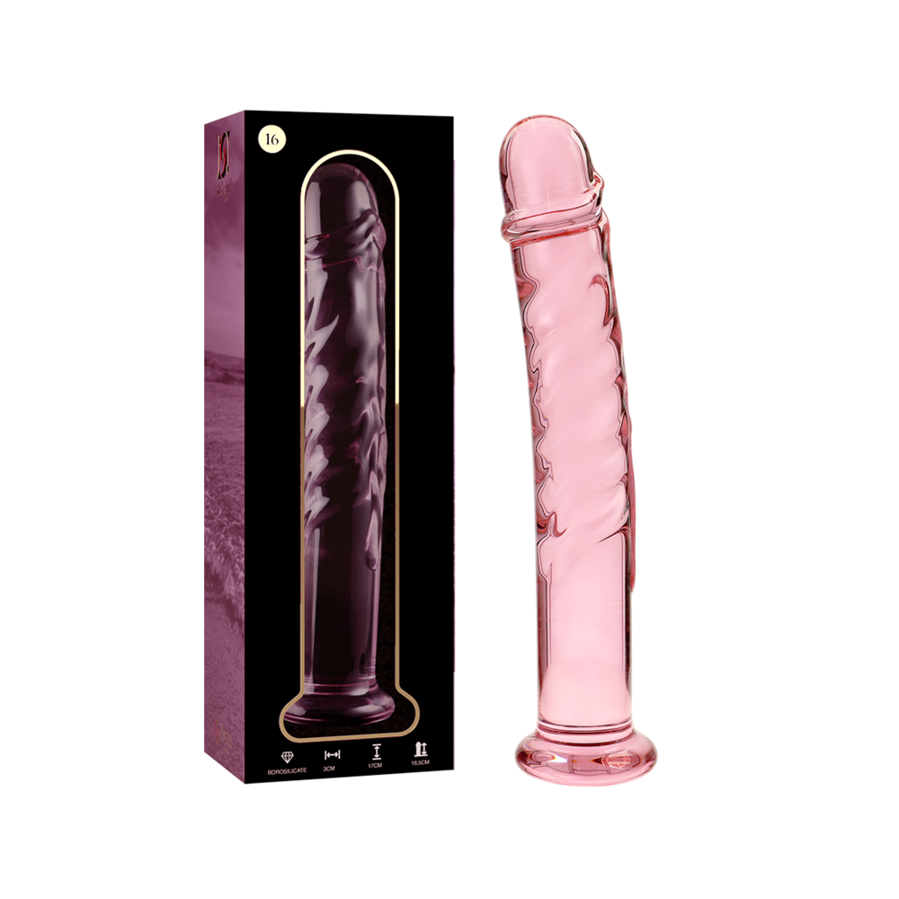 NEBULA SERIES BY IBIZA - MODELLO 16 DILDO IN VETRO BOROSILICATO ROSA 18.5 CM -O- 3 CM