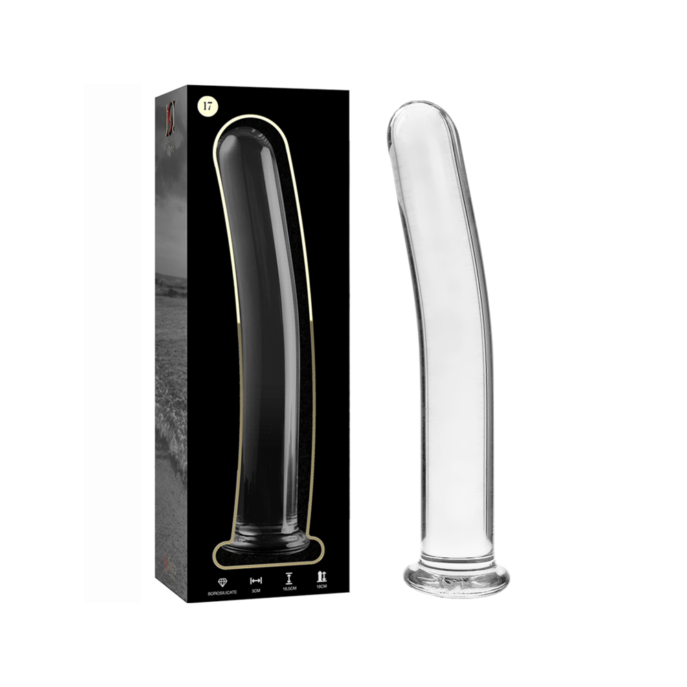 NEBULA SERIES BY IBIZA - MODEL 17 DILDO BOROSILICATE GLASS CLEAR 18.5 CM -O- 3 CM