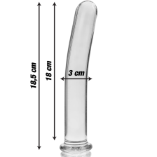 NEBULA SERIES BY IBIZA - MODEL 17 DILDO GLASS CLEAR 18.5 CM -O- 3 CM