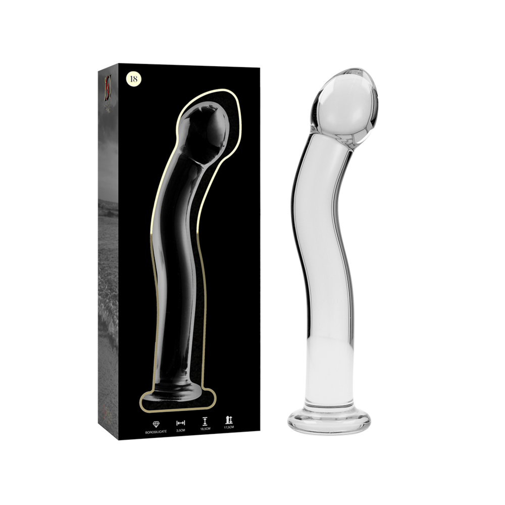 NEBULA SERIES BY IBIZA - MODÈLE 18 GODE EN VERRE BOROSILICATE CLAIR 18.5 CM -O- 3.5 CM