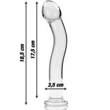 NEBULA SERIES BY IBIZA - MODEL 18 DILDO GLASS CLEAR 18.5 CM -O- 3.5 CM