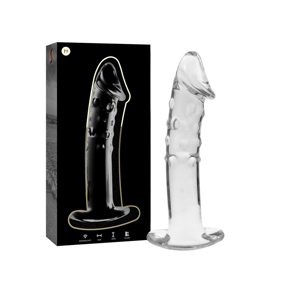 NEBULA SERIES BY IBIZA - MODEL 19 DILDO BOROSILICATE GLASS CLEAR 18.5 CM -O- 4 CM
