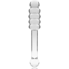 NEBULA SERIES BY IBIZA - MODELLO 20 DILDO IN VETRO BOROSILICATO TRASPARENTE 20.5 CM -O- 3 CM