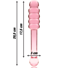 NEBULA SERIES BY IBIZA - MODÈLE 20 GODE EN VERRE BOROSILICATE ROSE 20.5 CM -O- 3 CM