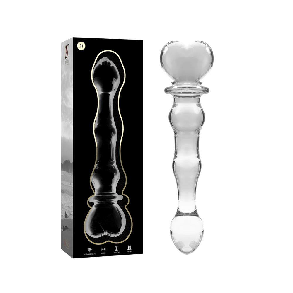 NEBULA SERIES BY IBIZA - MODEL 21 DILDO BOROSILICATE GLASS CLEAR 20.5 CM -O- 3.5 CM