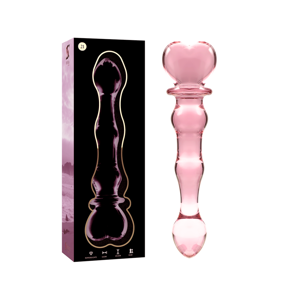 NEBULA SERIES BY IBIZA - MODELLO 21 DILDO IN VETRO BOROSILICATO ROSA 20.5 CM -O- 3.5 CM
